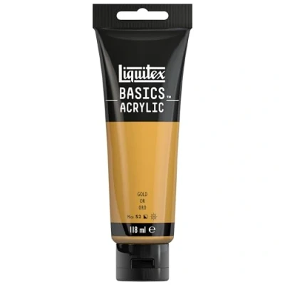 Image of LIQUITEX Basics Acrylic Paint, Gold, 118 ml Tube