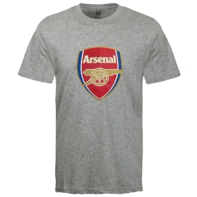 Image of Arsenal FC Official Football Gift Mens Crest T Shirt Grey 3XL