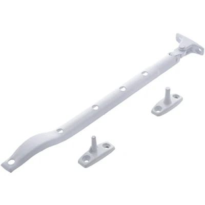 Image of 10&quot; White Casement Stay Long Arm Opening Top Hung UPVC Window Latch Lock Catch