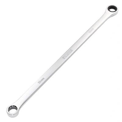 Image of Draper HI TORQ Metric Extra Long Double Ring Ratchet Spanner, 15mm