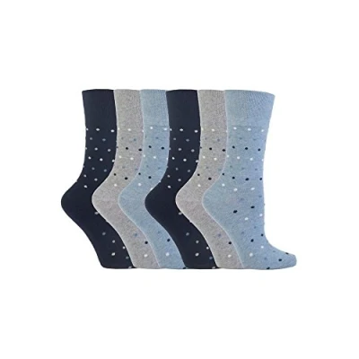 Image of 6 Pairs of Sock Shop Everyday Gentle Grip Socks Ladies 4 8 See Multi Variations and Designs (6 x RH49)