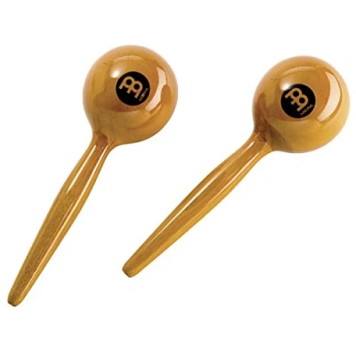 Image of Meinl Percussion Wood Maracas Shaker 2 Musical Instruments with warm Sound Wood, Natural (MWM2AM)