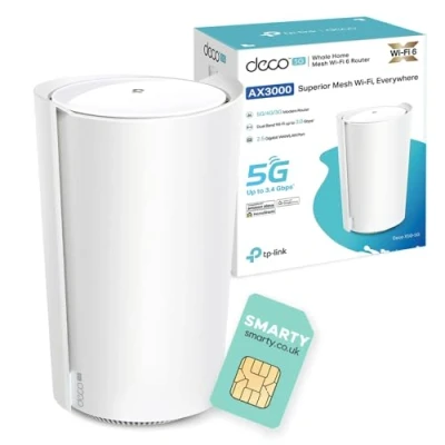 Image of TP Link Deco X50 5G Router with Free SIM Card, Whole Home Wi Fi 6, AX3000 5G/4G+Cat 6 Mesh WiFi Router, 2.5G Port For Ultra Fast Speed, slot, Seamless Coverage, Works Alexa, HomeShield