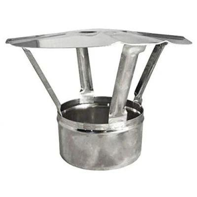 Image of Stainless Steel Chimney Cowl Duct Pipe Rain Cover Flue Lineer Cap Pot (80mm)