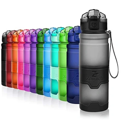 Image of Zounich Best Sports Water Bottle Leak Proof 1L/700ml/500ml/400ml BPA Free Tritan Drink BottlesKids,Adults,Gym,School,Sport,Cycling with Times to &amp; Fruit Infuser Filter Lock Cover Reusable