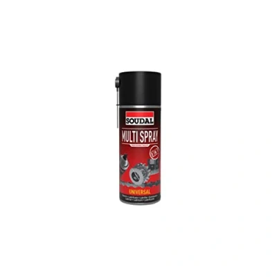 Image of Soudal Multi Spray, 400ml, Dose, Universalspray mit 8 facher Wirkung: Schmiermittel, Rostlöser, Reiniger, Kriechöl, Kontaktspray, Feuchtigkeitsverdränger, Antischockspray, Korrosionsschutzspray
