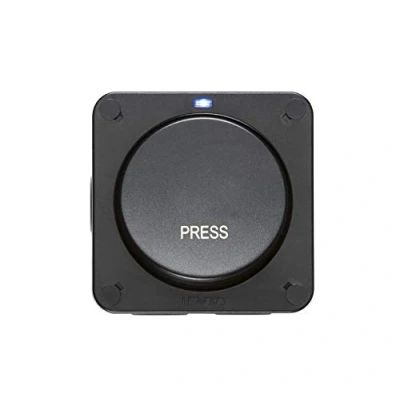 Image of KnightsBridge IP66 1G 1 Way Retractive Switch Black