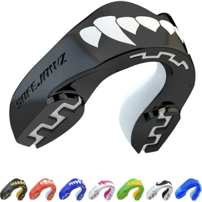 Image of SafeJawz Sports Mouthguard Dual Layer Premium Protection Adults and Junior Gum Shield with Case for Boxing, MMA, Rugby, Martial Arts, Judo All Contact