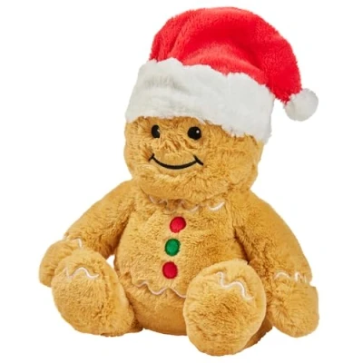 Image of Warmies Gingerbread Man, Microwavable Slighly Scented with French Lavender, Chill in a Freezer for Cooling Relief, Cuddly Soft Warmer