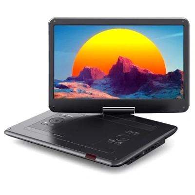 Image of WOLFANG 17.5&quot; Portable DVD Player with 15.6&quot; Large HD Display, 6 Hours Rechargeable Battery, No Region Restrict, Dual Stereo Speakers, Support for USB/SD Card/Sync TV/Projector Screen