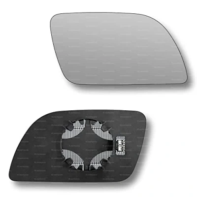 Image of Less4spares Replacement Wing Mirror Glass Right Compatible with VW Polo 2002 2005 CLIP ON Driver Off side Heated Convex