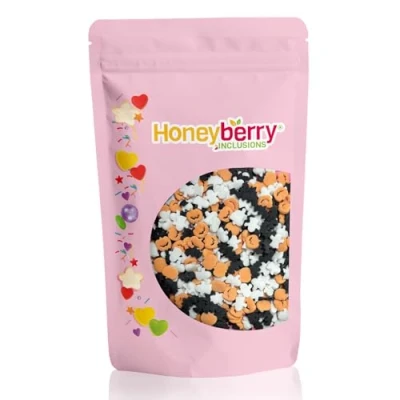 Image of HONEYBERRY INCLUSIONS Halloween Sprinkles Mix 200g (Pumpkins, Bats and Ghosts) Premium Edible Decorating for Baking, Cupcake Cake Decorations, Ice Cream Desserts Toppers