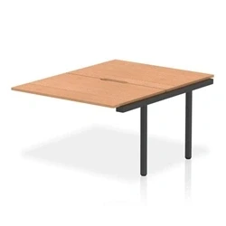 Image of Evolve Plus 1200mm B2B Office Bench Desk Ext Kit Oak Top Black Frame