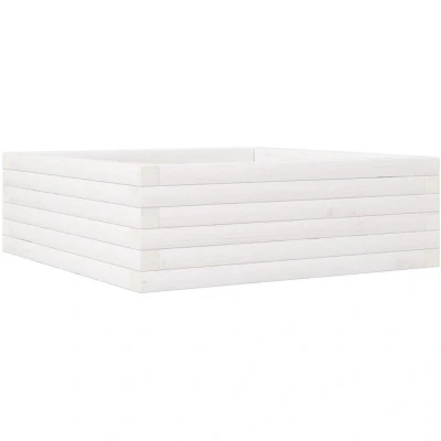 Image of vidaXL Garden Planter White 70x70x23 cm Solid Wood Pine