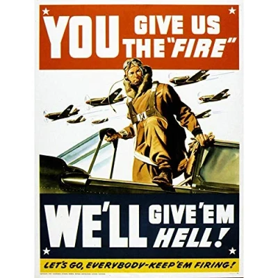 Image of Wee Blue Coo War Wwii USA Pilot Fighter Jet Art Print Poster Wall Decor 12X16 Inch