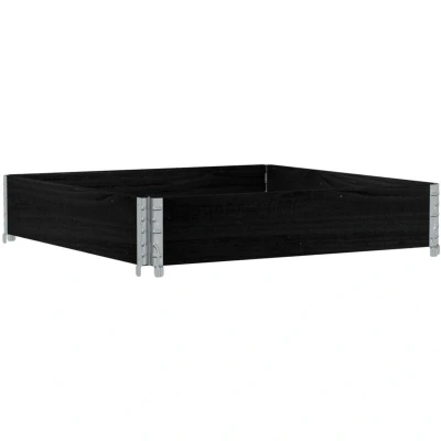 Image of vidaXL Pallet Collar Black 100x100 cm Solid Wood Pine