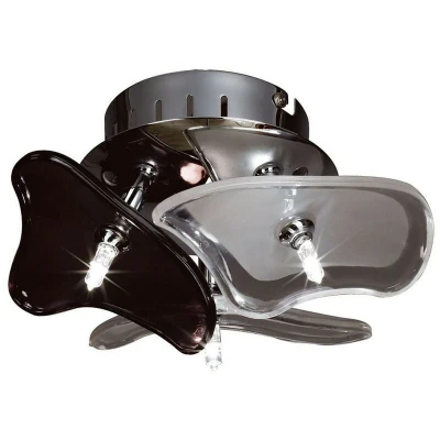 Image of Otto Ceiling/Wall 3 Light G4 Round, Polished Chrome/Black Glass, NOT LED/CFL Compatible