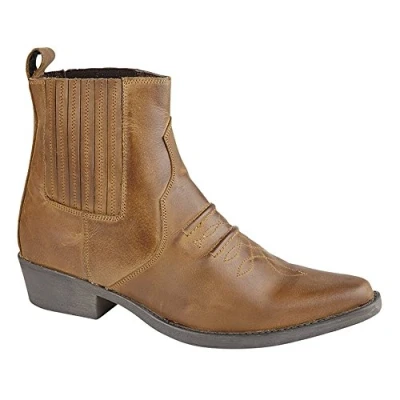 Image of Gringos Mens Western and Cult Fashion Leather Boots Brown Distressed Leather, UK 9/EU 43