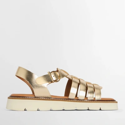 Image of Barbour Women&#039;s Otterburn Leather Fisherman Sandals UK 5 Gold