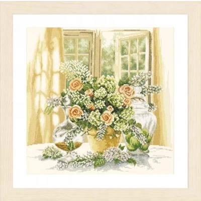 Image of Lanarte Counted Cross Stitch Kit: A Sunny Morning, NA, 40 x 40cm