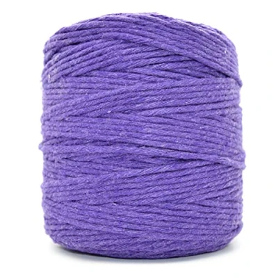 Image of Premium Purple Macrame Cord, 200 m / 656 ft of 3 mm Thick Natural Cotton Thread Yarn Rope for Wall Hangings, Plant Hangers, DIY Crafts, Home Decorations, Gift Wrapping (Reel)