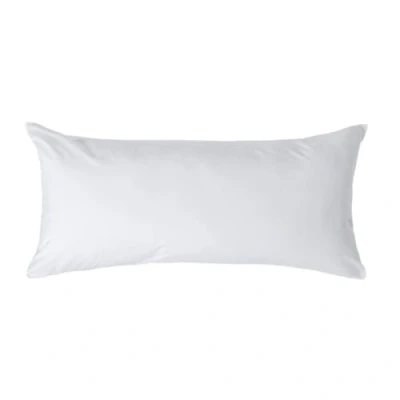 Image of HOMESCAPES White Pure Egyptian Cotton Euro Size Pillowcase 40 x 80 cm 200 TC 400 Thread Count Percale Equivalent Pillow Case with Zip