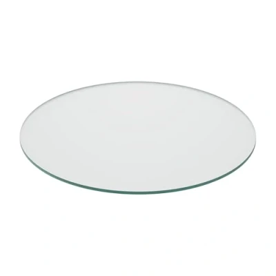 Image of Relaxdays Glass Top, 8mm Thick, Tempered ESG, Safety Screen for Table &amp; Fireplace, Fireproof, Round, Ø 50cm, Transparent, 50 cm
