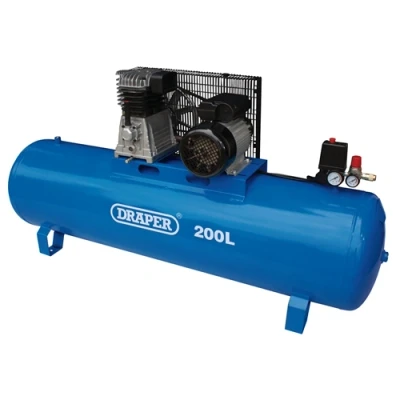 Image of Draper Stationary Belt Driven Air Compressor, 200L, 2.2kW