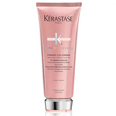 Image of Kérastase Chroma Absolu, Strengthening &amp; Fortifying Conditioner, For Sensitised or Damaged Color Treated Hair, Fine To Medium, Anti Porosity, with Lactic Acid, Fondant Cica Chroma, 200ml