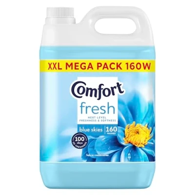 Image of Comfort Blue Skies Fabric Conditioner with Stay Fresh technology for 100 days of freshness + fragrance* 160 washes (4.8 L)