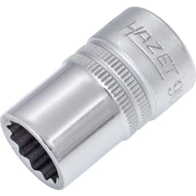 Image of 46806200000, 530061, ASE46806200000, VAG530061 Socket HAZET 900Z 14 DIN3124, ISO2725 1 Chrome Vanadium Steel Knurled