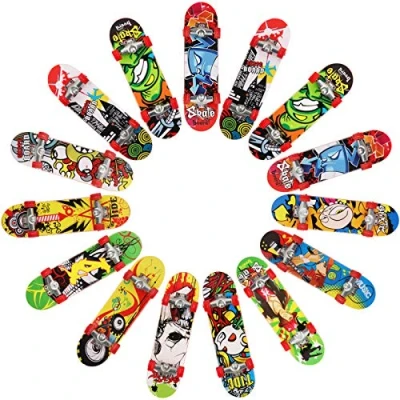 Image of Dadabig 15 PCS Finger Skateboards, Mini Fingerboard Skateboard Toy Deck Truck Board for Boys Kids Party Bag Fillers Birthday Favors in Multiple Patterns (Random Color)