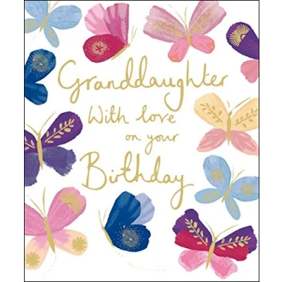 Image of Granddaughter Artistic Birthday Card from Woodmansterne Pretty Butterflies by Amy Eastland for Her