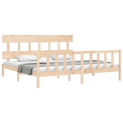 Image of vidaXL Bed Frame without Mattress Super King Size Solid Wood Pine