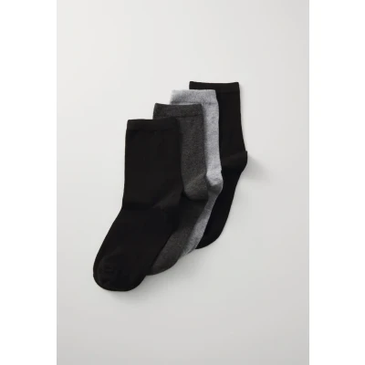 Image of Lindex Plain 4 PACK Socks, Women&#039;s, Size: 3.5 5, Anthracite