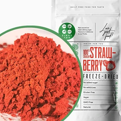 Image of Freeze Dried Strawberry Powder XL 500g Natural Raw Premium Fruit No Added Sugar Perfect for Smoothies Food Colouring or Baking Dehydrated Strawberries to