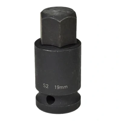 Image of M19 x 55mm 1/2 Drive Short Impact Impacted Allen Hex Key Socket 19mm