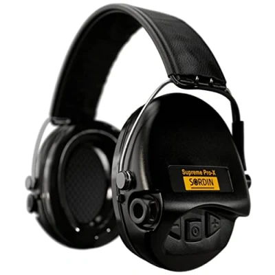 Image of Sordin Pro X Capsule hearing protectors 75302 X/L 02 S EN 352 Foam cushion, Leather strap &amp; black capsules