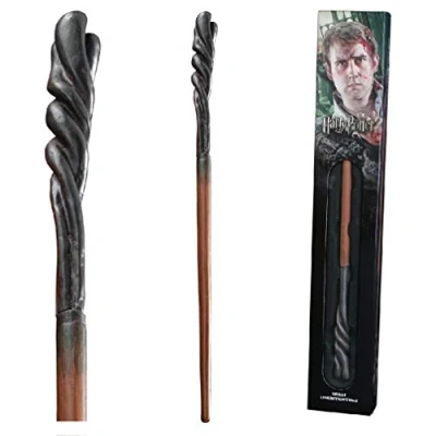Image of The Noble Collection Neville Longbottom Wand In A Standard Windowed Box 13in (33cm) Wizarding World Harry Potter Film Set Movie Props Wands