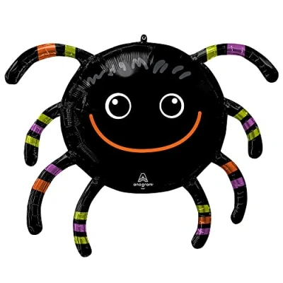 Image of Amscan Anagram 4481601 Halloween Smiley Spider Party Foil Balloon 28&quot;