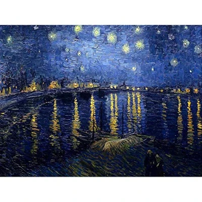 Image of Wee Blue Coo Vincent Van Gogh Starry Night 1888 Old Master Painting Art Print Poster Wall Decor 12X16 Inch