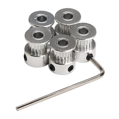 Image of DollaTek 5PCS Aluminum GT2 Timing Belt Pulley 16 Teeth Bore 5mm Width 6mm and Wrench for RepRap 3D Printer Prusa i3