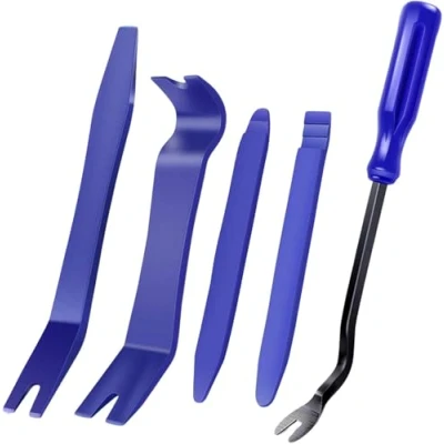 Image of Einesin Trim Removal Tools, Pry Car Tool Kit, Panel Door Audio Radio Stereo Tools for Auto Dashboard Removal(5PCS Blue)