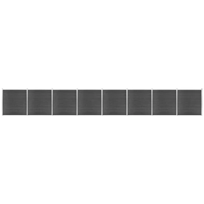 Image of vidaXL Fence Panel Set WPC 1391x186 cm Black