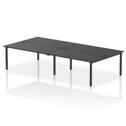 Image of Impulse Bench B2B 4 Person 1600 Black Frame Office Desk