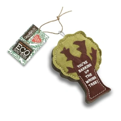 Image of Green &amp; Wilds Eco Friendly Natural Dog Toy Tree Shaped Chew For Dogs You&#039;re Barking Up The Wrong Funny Pun Pet Toys