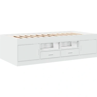 Image of vidaXL Daybed with Drawers without Mattress White 90x200 cm