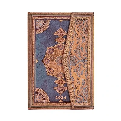 Image of Paperblanks 12 Month Calendar 2024 Safavid Indigo Horizontal Mini (100 x 140 mm) (Italian)