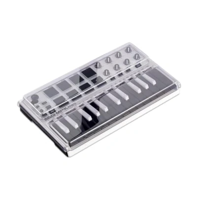 Image of Decksaver LE Cover for Akai MPK Mini MK2 Super Durable Polycarbonate Protective lid in Smoked Clear Colour, Made The UK Producers&#039; Choice Unbeatable Protection
