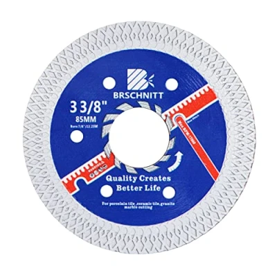 Image of Super Thin Diamond Porcelain Saw Blade with x Teeth,BRSCHNITT 85mm Arbor 22.23mm 20mm 16mm Angle Grinder Cutting Disc for Dry/Wet Tile Ceramic Marble Granite